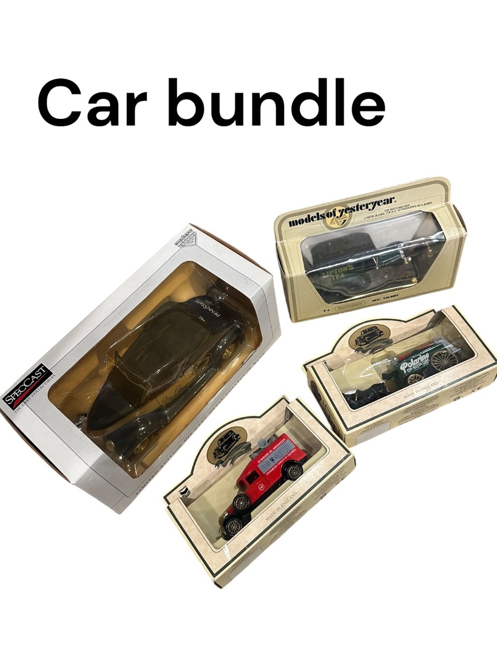 Diecast Car Bundle - green, Black & Red Models